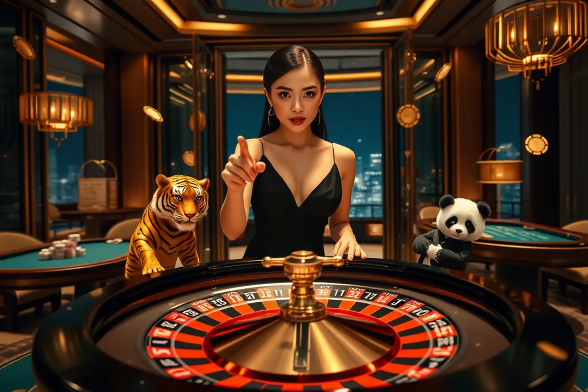 โต๊ะเสือมังกรสไตล์มาเก๊าโทนแดง-ทอง ทางเข้า weiwei168 ล่าสุด